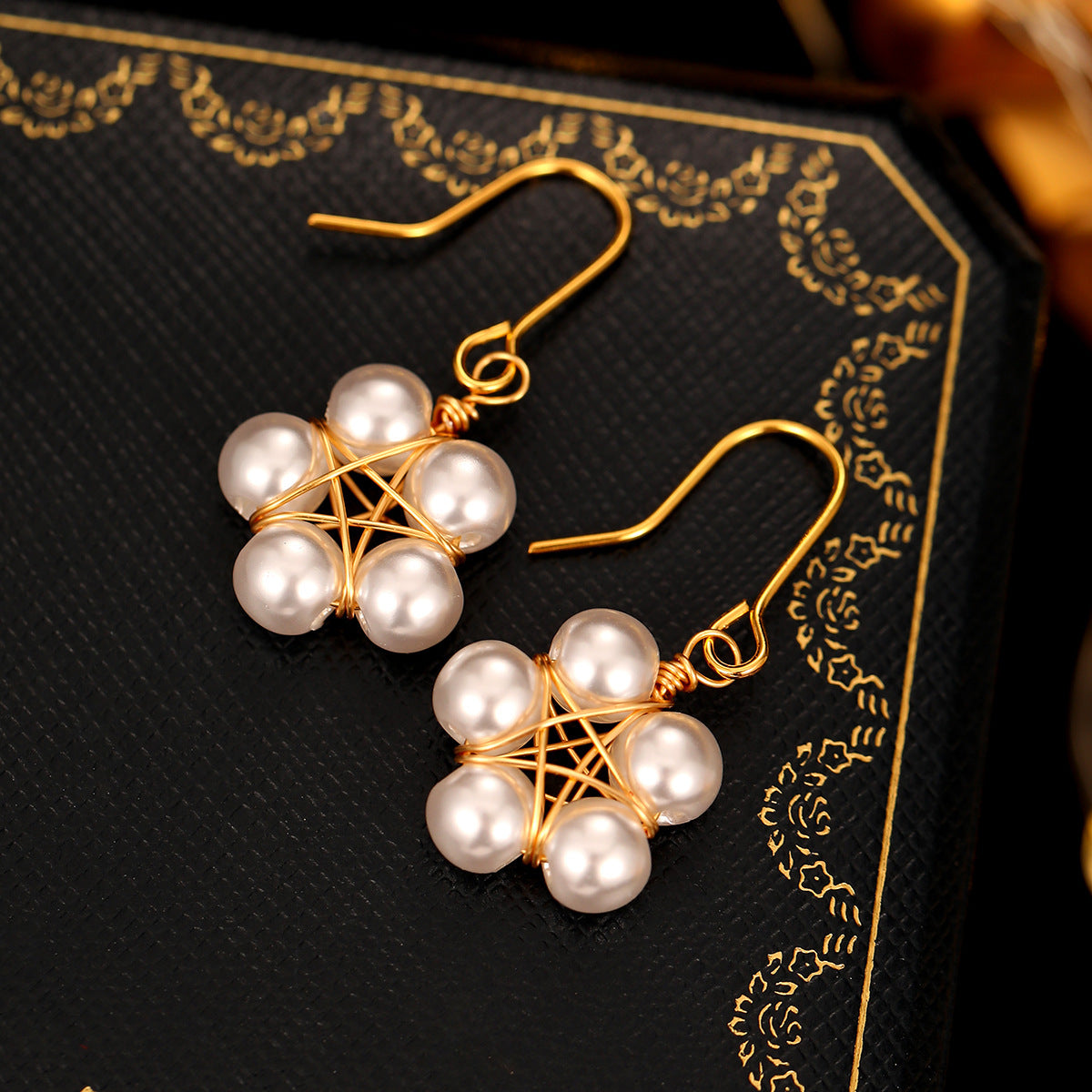 DIY Handmade Winding Retro Baroque Pearl Earrings