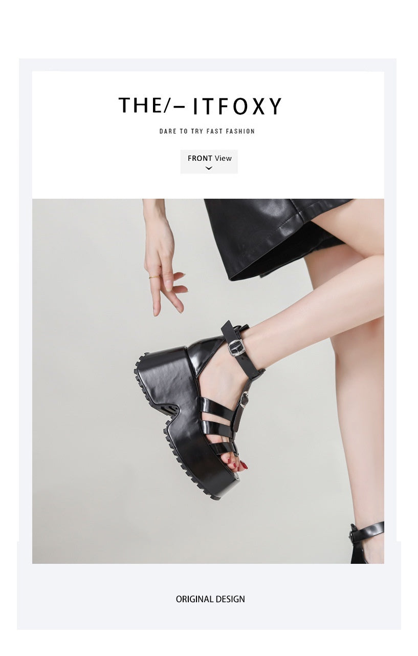 Blue Denim Platform Sandals Women's Casual Ladies Roman Sandals Muffin Fashionable Ladies Shoes