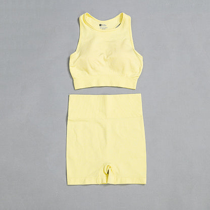 Ladies Yoga Wear Sports Bra Shorts Set