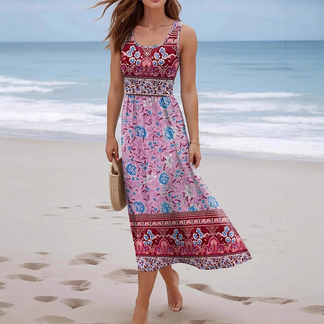 Seaside Beach Sleeveless Long Jumper Dress Women's Clothing