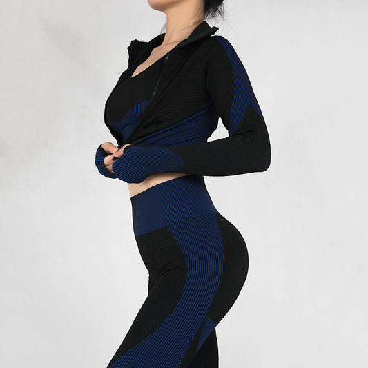 Outdoor Sports Zipper Cardigan Tight Yoga Suit Women