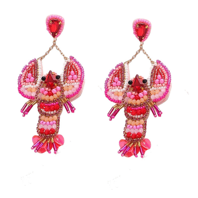 Bead Diamond Turtle Starfish Bird Shell Beaded Earrings