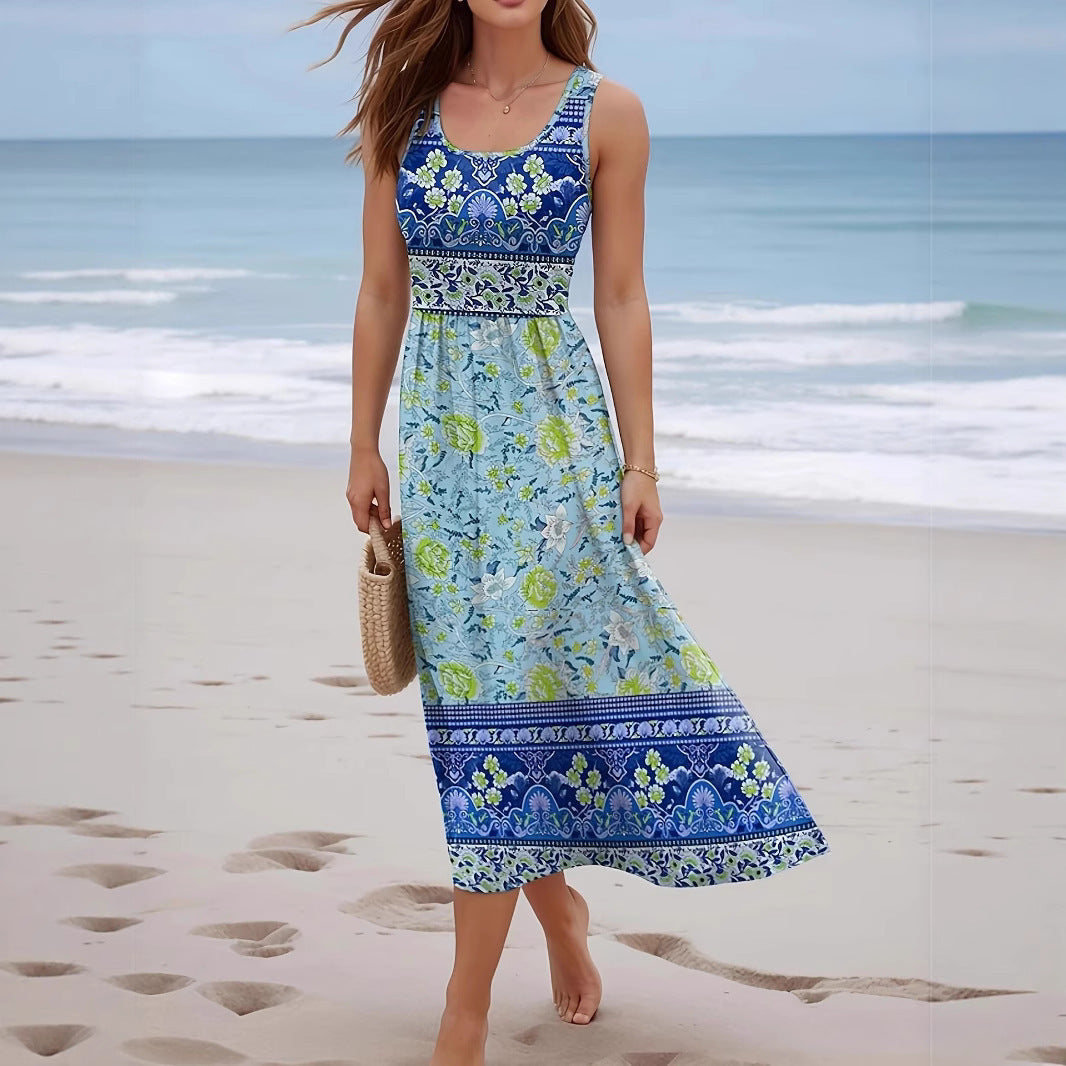 Seaside Beach Sleeveless Long Jumper Dress Women's Clothing