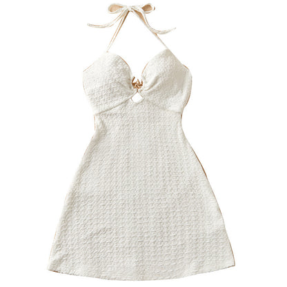 Vacation Style Sexy Halter Beach Dress