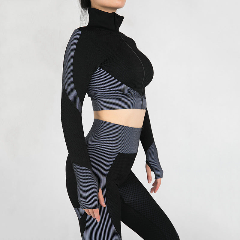 Outdoor Sports Zipper Cardigan Tight Yoga Suit Women