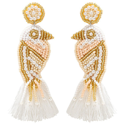 Bead Diamond Turtle Starfish Bird Shell Beaded Earrings