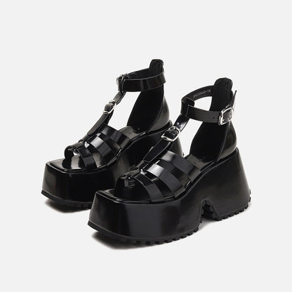 Blue Denim Platform Sandals Women's Casual Ladies Roman Sandals Muffin Fashionable Ladies Shoes