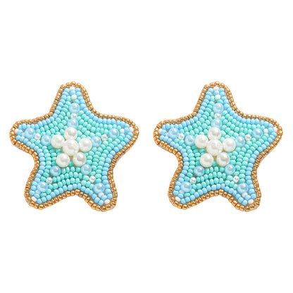 Bead Diamond Turtle Starfish Bird Shell Beaded Earrings