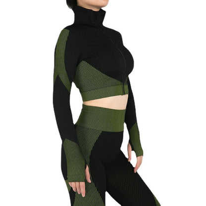 Outdoor Sports Zipper Cardigan Tight Yoga Suit Women