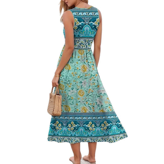 Seaside Beach Sleeveless Long Jumper Dress Women's Clothing