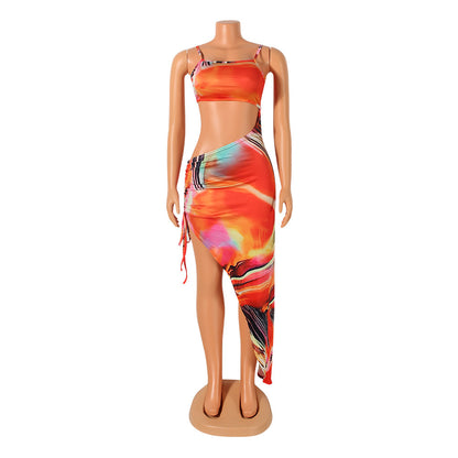Sexy Hollow Sling Irregular Ladies Dress