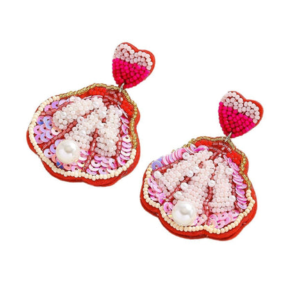 Bead Diamond Turtle Starfish Bird Shell Beaded Earrings